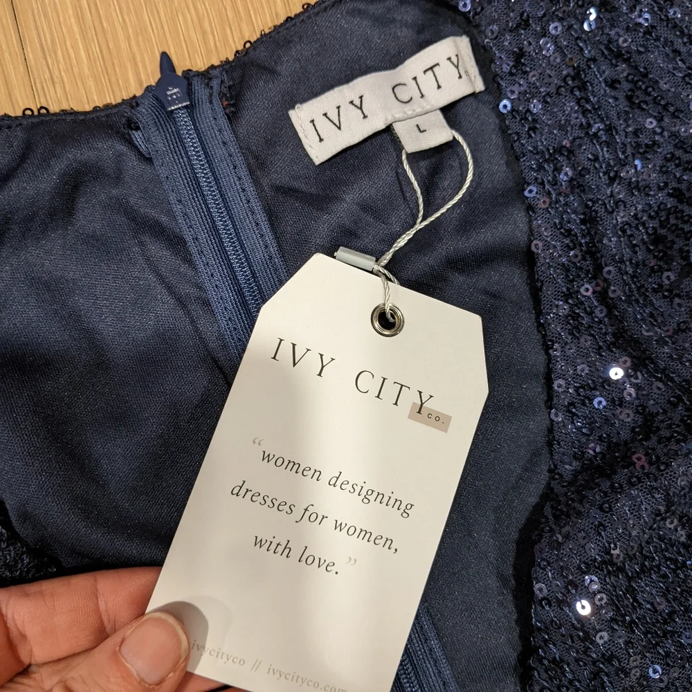 Ivy City navy sequin dress - Picture 4 of 7
